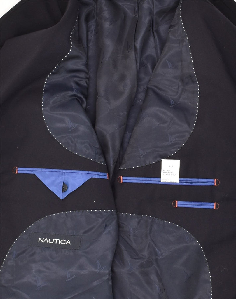 NAUTICA Mens 2 Button Blazer Jacket UK 42 XL Navy Blue Wool | Vintage Nautica | Thrift | Second-Hand Nautica | Used Clothing | Messina Hembry 