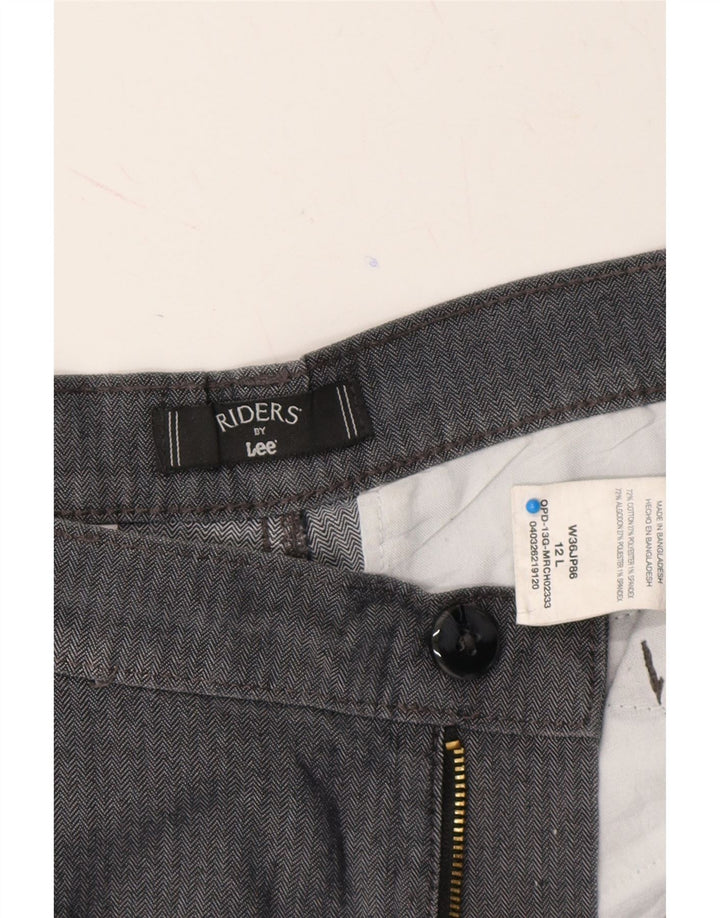 LEE Womens Riders Casual Trousers US 12 Large W32 L33 Grey Herringbone Vintage Lee and Second-Hand Lee from Messina Hembry 