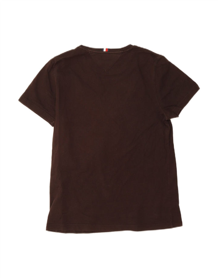 TOMMY HILFIGER Mens Graphic T-Shirt Top Medium Brown Cotton