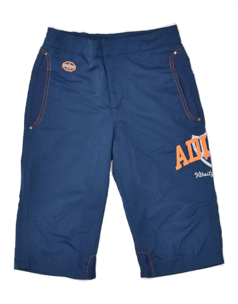 ADIDAS Boys Graphic Bermuda Sport Shorts 7-8 Years Navy Blue Polyester | Vintage Adidas | Thrift | Second-Hand Adidas | Used Clothing | Messina Hembry 