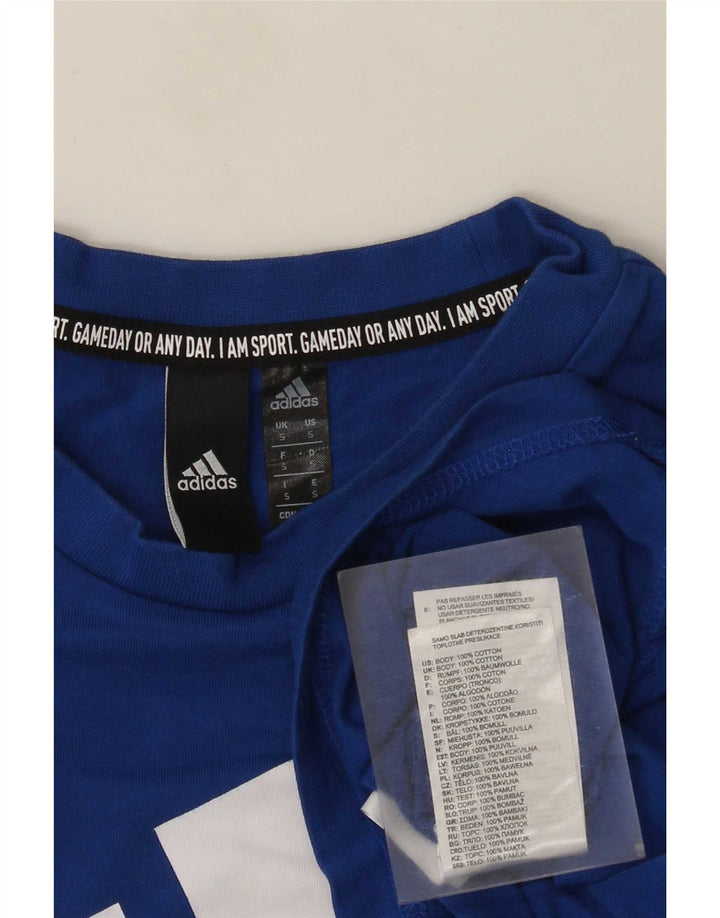 Adidas Mens Graphic T-Shirt Top Small Blue Cotton