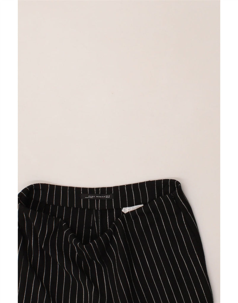 ZARA Womens Wide Leg Casual Trousers Medium W28 L26 Black Striped Vintage Zara and Second-Hand Zara from Messina Hembry 