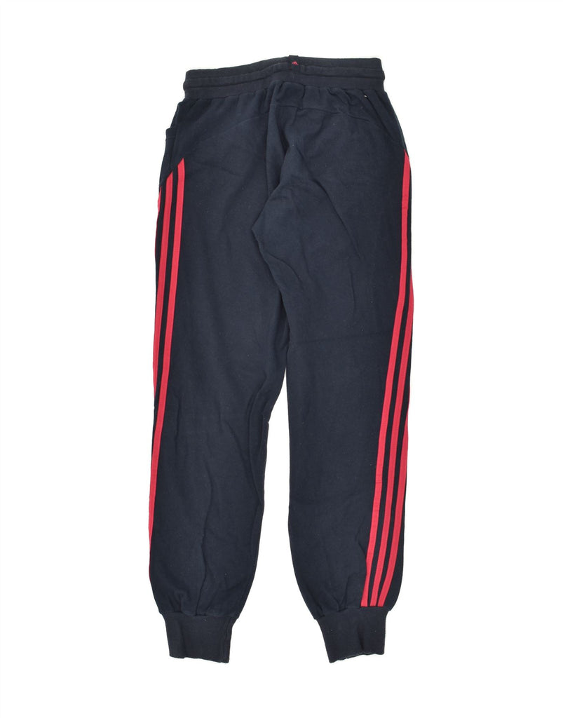 ADIDAS Womens Tracksuit Trousers Joggers UK 12 Medium Navy Blue Cotton Vintage Adidas and Second-Hand Adidas from Messina Hembry 