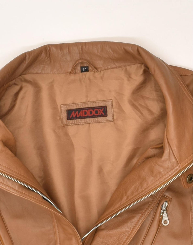 MADDOX Mens Bomber Jacket IT 54 2XL Brown Polyester | Vintage Maddox | Thrift | Second-Hand Maddox | Used Clothing | Messina Hembry 