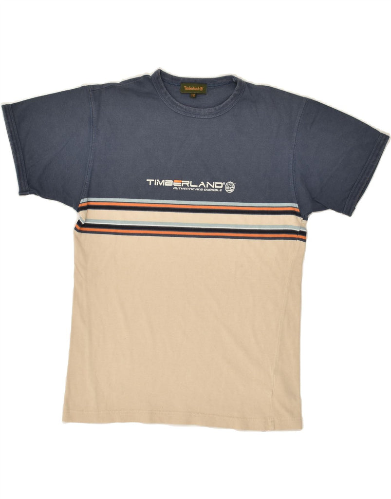 TIMBERLAND Boys Graphic T-Shirt Top 11-12 Years Beige Colourblock Cotton | Vintage Timberland | Thrift | Second-Hand Timberland | Used Clothing | Messina Hembry 