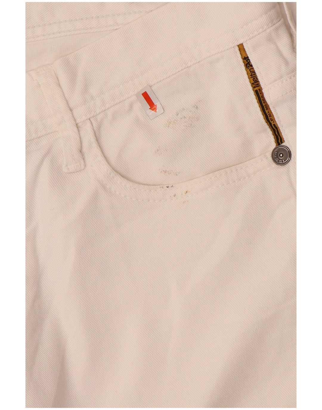 Meltin' Pot Mens Denim Shorts W34 Large White Cotton