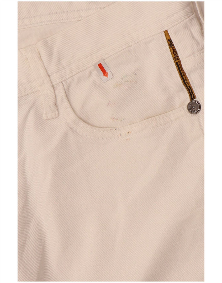 Meltin' Pot Mens Denim Shorts W34 Large White Cotton