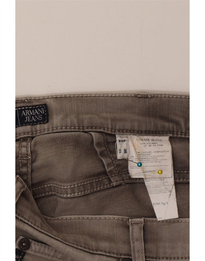 Armani Mens Straight Jeans W36 L35 Grey Cotton