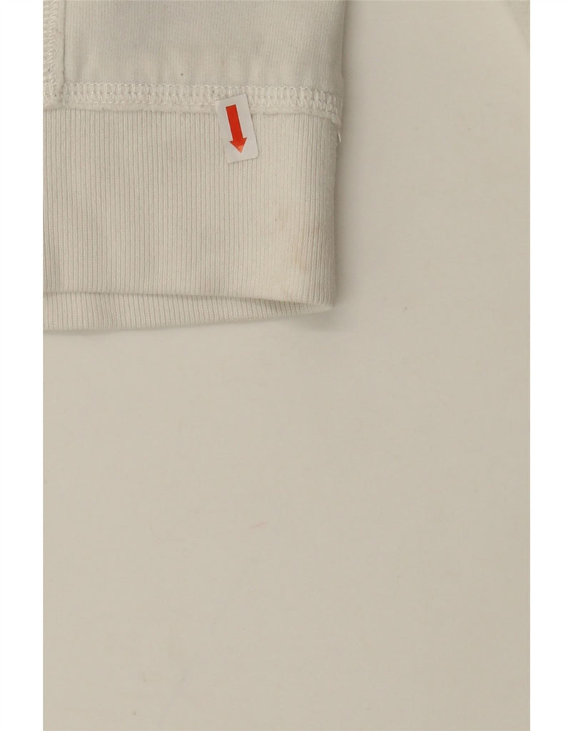 ABERCROMBIE & FITCH Womens Zip Hoodie Sweater UK 12 Medium White Cotton Vintage Abercrombie & Fitch and Second-Hand Abercrombie & Fitch from Messina Hembry 