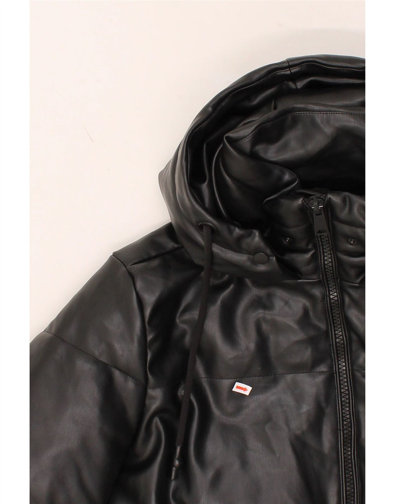 ZARA Mens Hooded Padded Coat UK 40 Large Black Polyester Vintage Zara and Second-Hand Zara from Messina Hembry 
