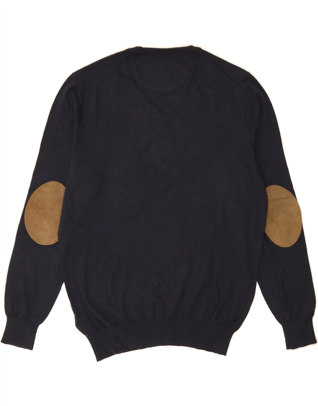 MASSIMO DUTTI Mens V-Neck Jumper Sweater Large Navy Blue Cotton Vintage Massimo Dutti and Second-Hand Massimo Dutti from Messina Hembry 