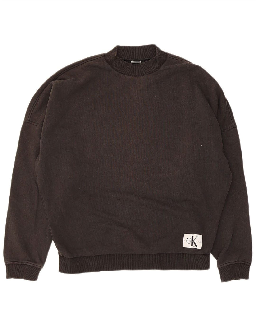 Calvin Klein Womens Oversized Sweatshirt Jumper UK 10 Small Black Cotton