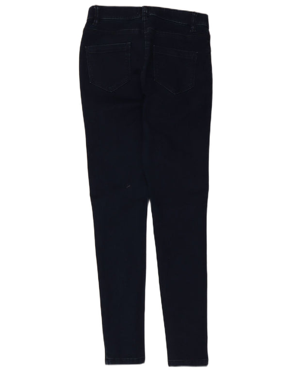 M&Co Womens Skinny Jeans UK 10 Small W26 L28 Navy Blue Cotton