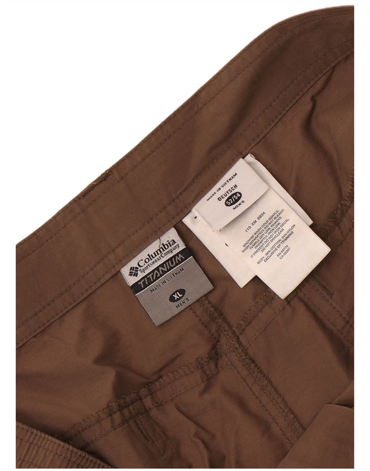 Columbia Mens Titanium Cargo Shorts XL W40 Brown Cotton