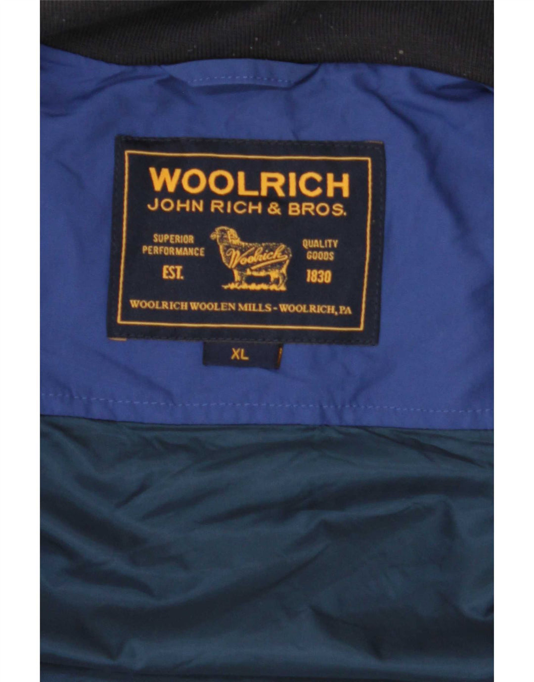 Woolrich Mens Windbreaker Jacket UK 42 XL Blue Colourblock Polyamide