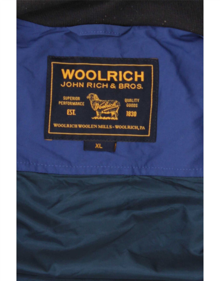 Woolrich Mens Windbreaker Jacket UK 42 XL Blue Colourblock Polyamide