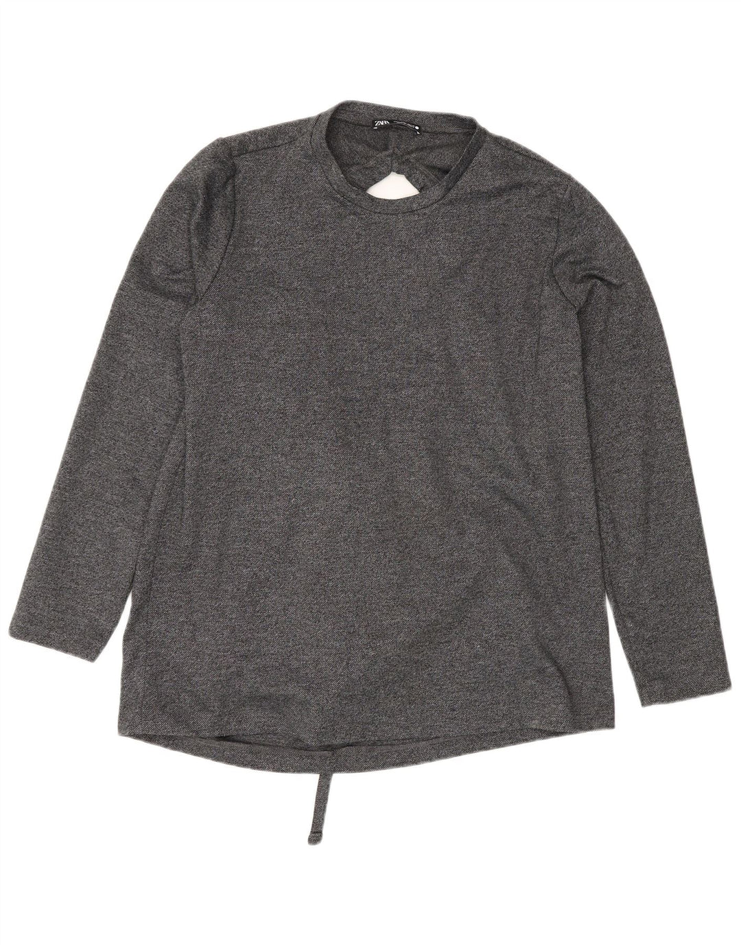 Zara Womens Long Sleeve Oversized Blouse Top UK 10 Small Grey