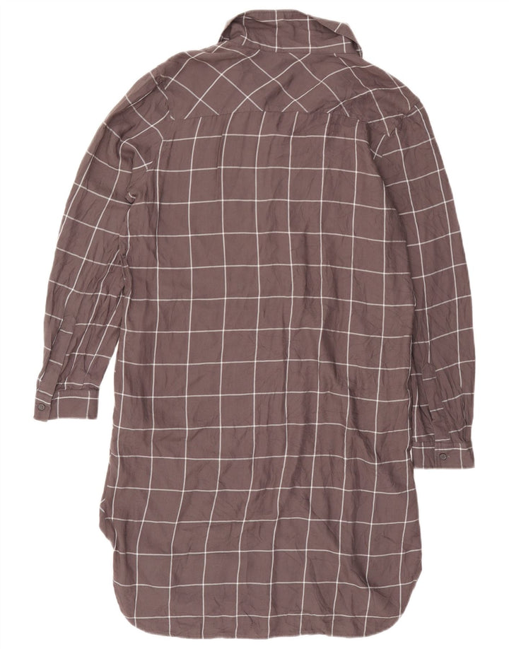 French Connection Womens Long Sleeve Shift Dress UK 10 Small Grey Check