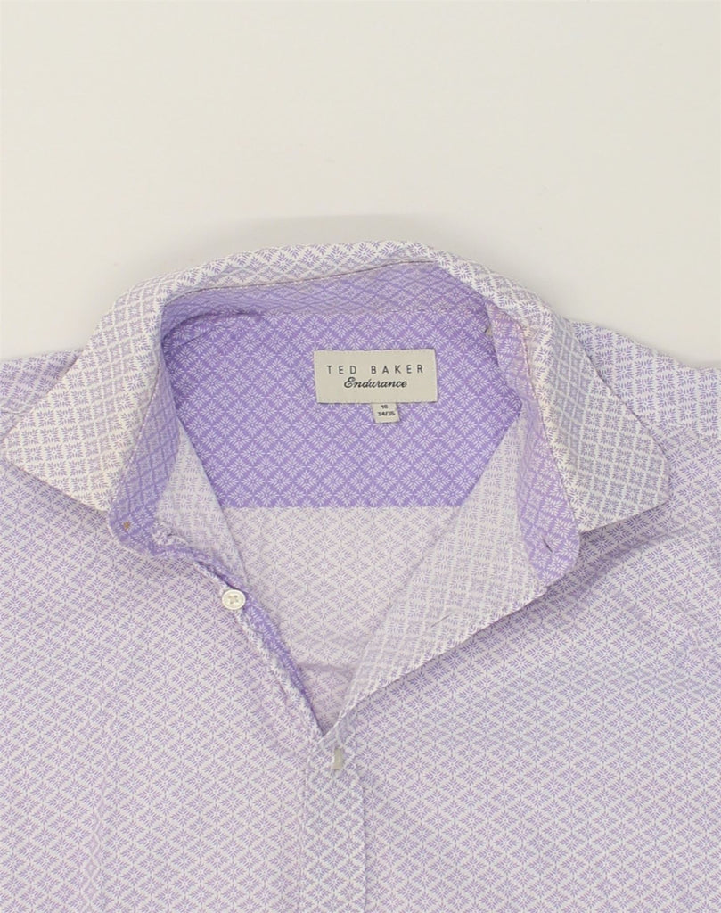 TED BAKER Mens Shirt Size 16 Large Purple Argyle/Diamond Cotton | Vintage Ted Baker | Thrift | Second-Hand Ted Baker | Used Clothing | Messina Hembry 