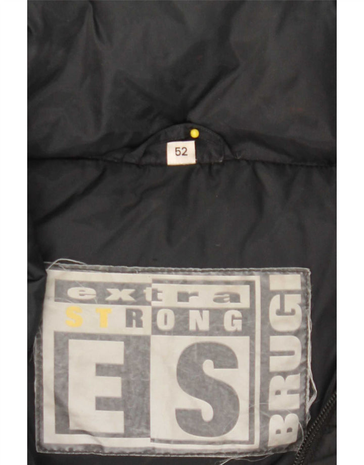 Brugi Mens Hooded Padded Jacket IT 52 XL Black Polyamide