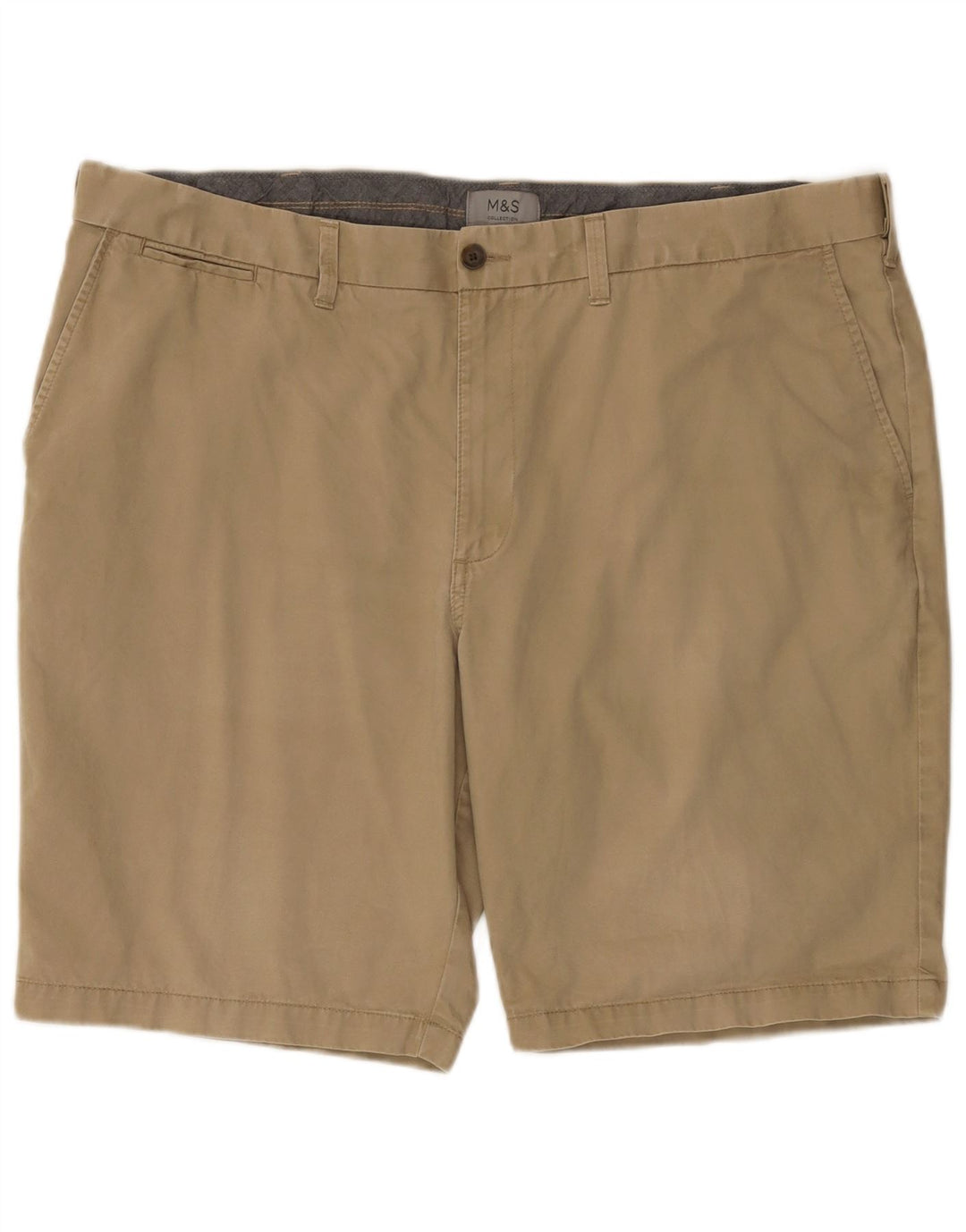 Marks & Spencer Mens Chino Shorts W44 2XL Beige Cotton