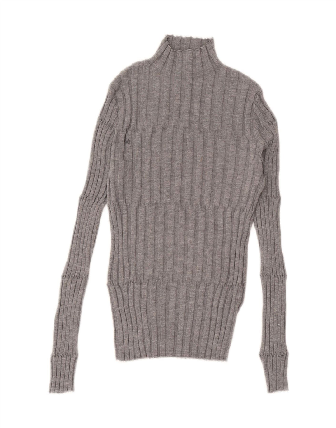 Zara Womens Turtle Neck Jumper Sweater UK 12 Medium Grey Polyester
