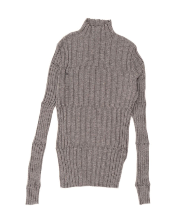 Zara Womens Turtle Neck Jumper Sweater UK 12 Medium Grey Polyester