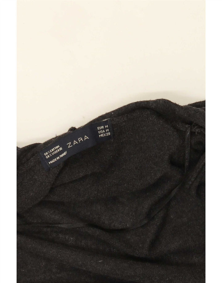 Zara Womens Oversized Longline Cardigan Sweater UK 14 Medium Grey