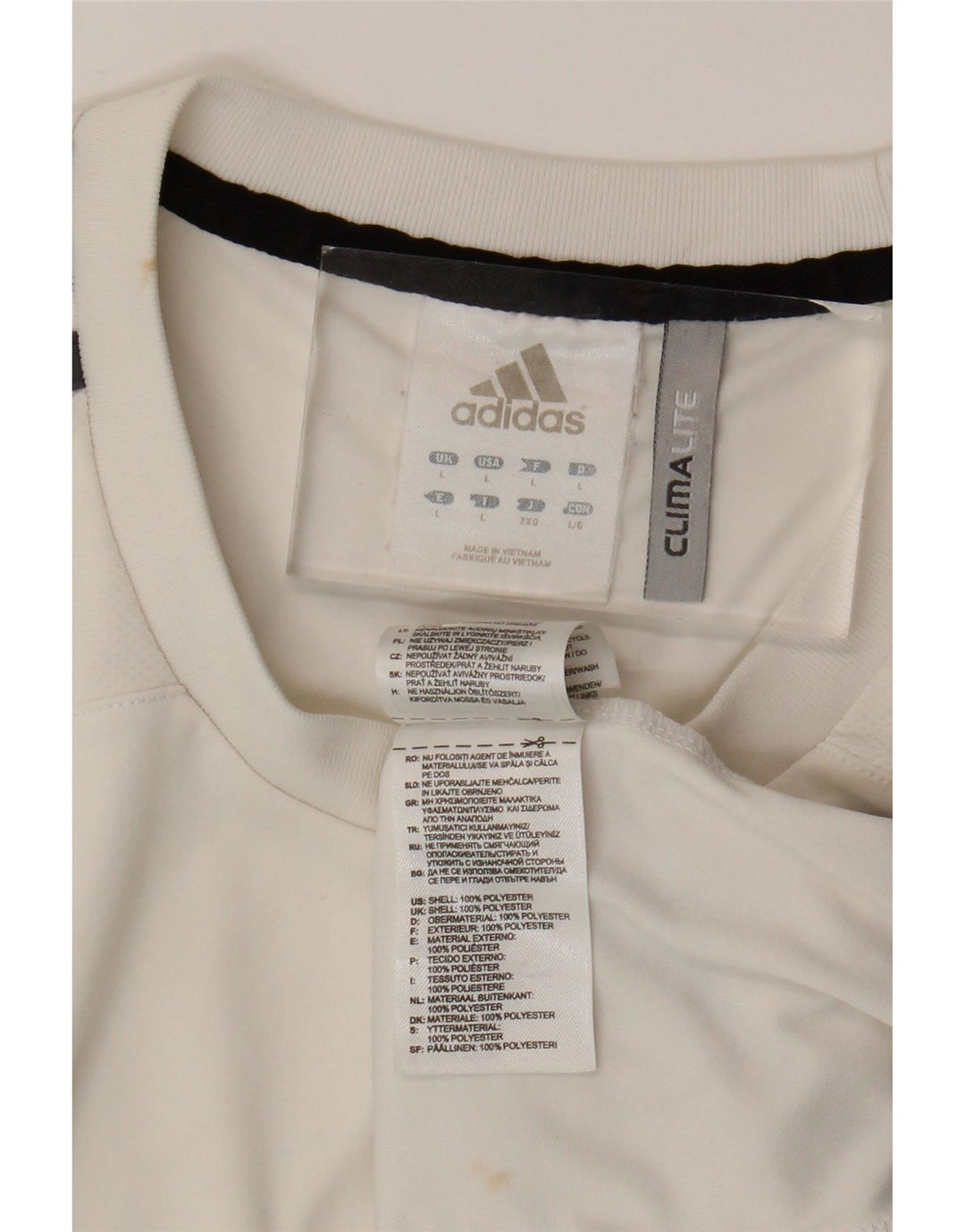 ADIDAS Mens Climalite Vest Top Large White Colourblock Polyester
