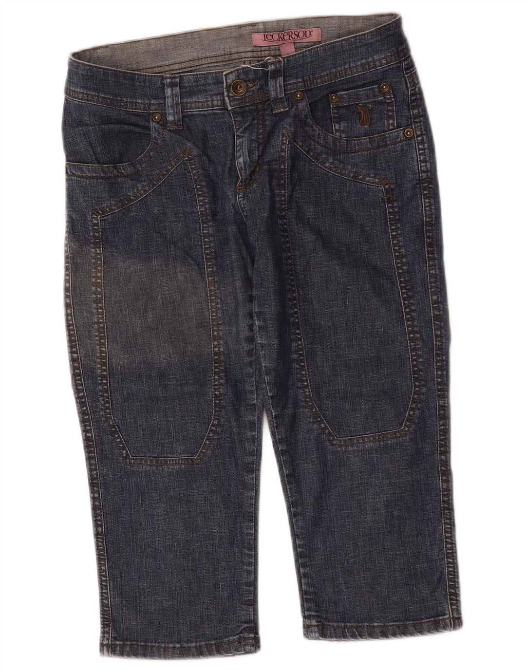 Jeckerson Womens Bermuda Denim Shorts W27 Small Blue Cotton