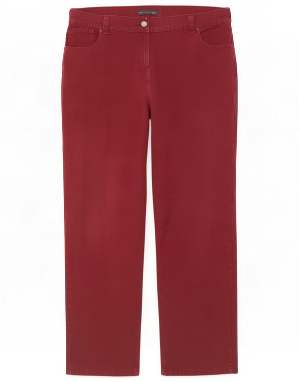 Marks & Spencer Womens Straight Casual Trousers UK 20 2XL W38 L28 Red