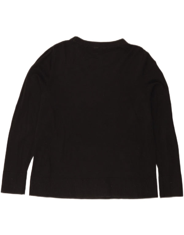 Cos Womens Boat Neck Jumper Sweater UK 14 Medium Black Cotton