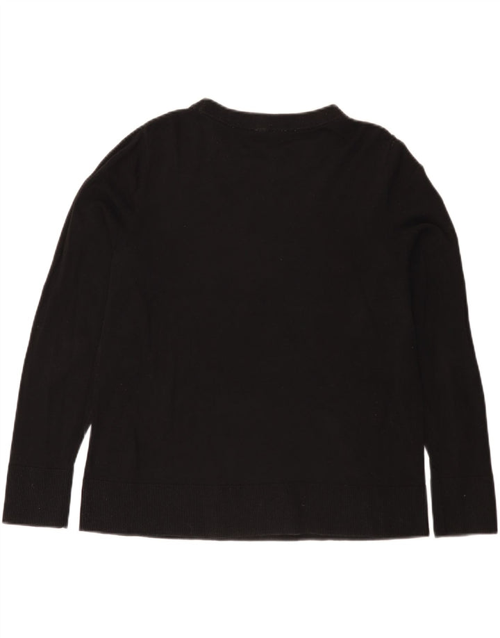 Cos Womens Boat Neck Jumper Sweater UK 14 Medium Black Cotton