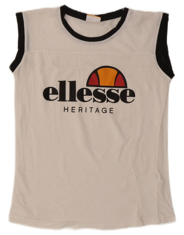Ellesse Womens Graphic Vest Top UK 10 Small White