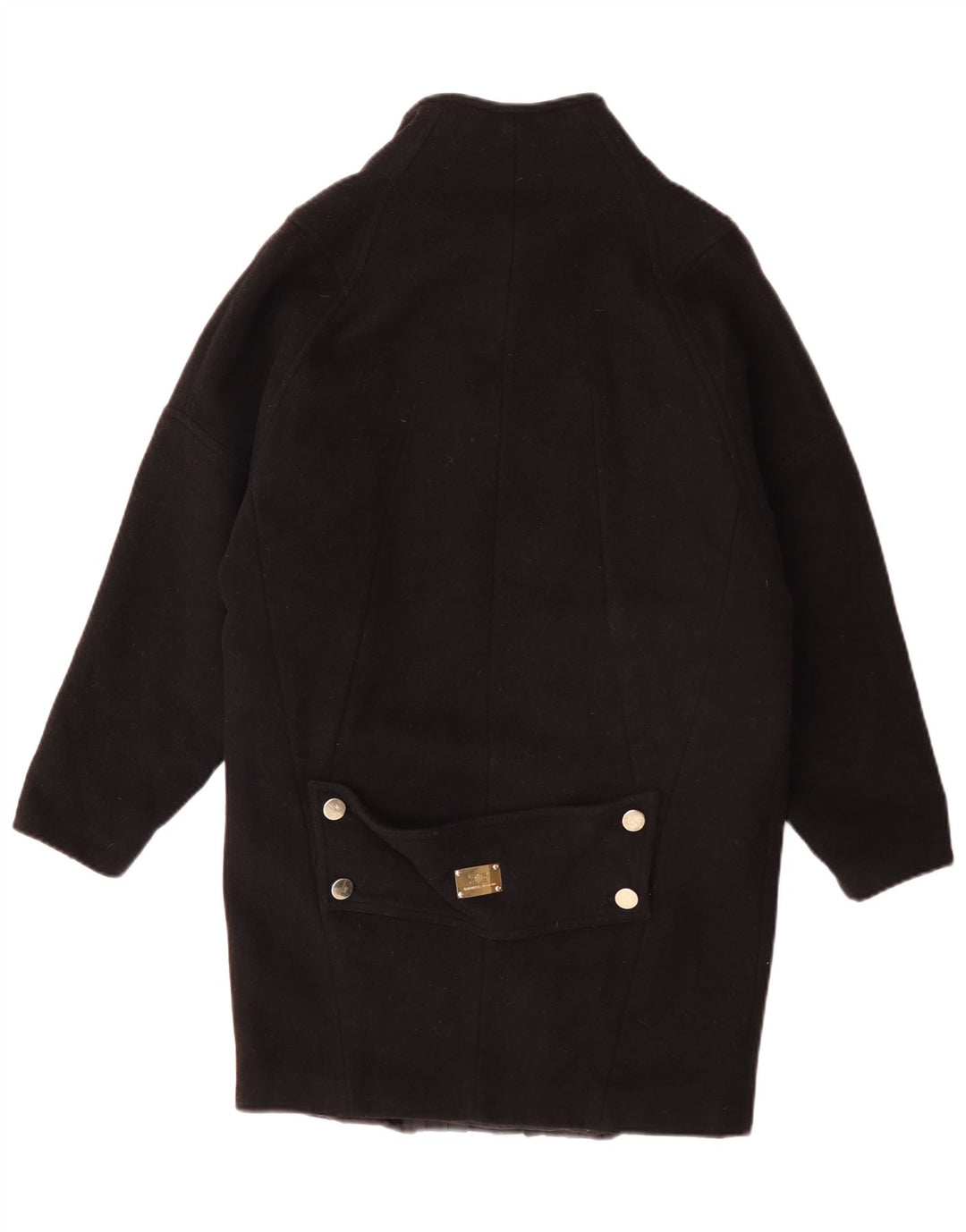 Elisabetta Franchi Womens Oversized Overcoat IT 40 Small Black