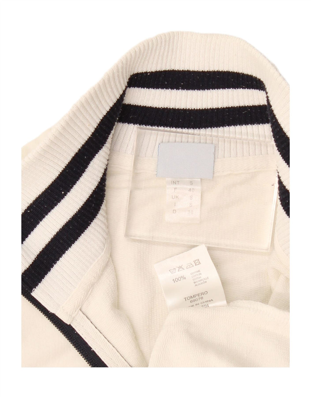 Arena Womens Tracksuit Top Jacket UK 10 Small White Cotton