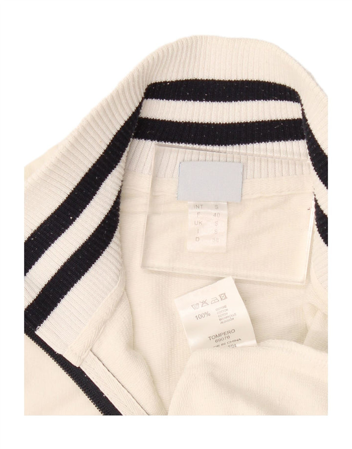Arena Womens Tracksuit Top Jacket UK 10 Small White Cotton