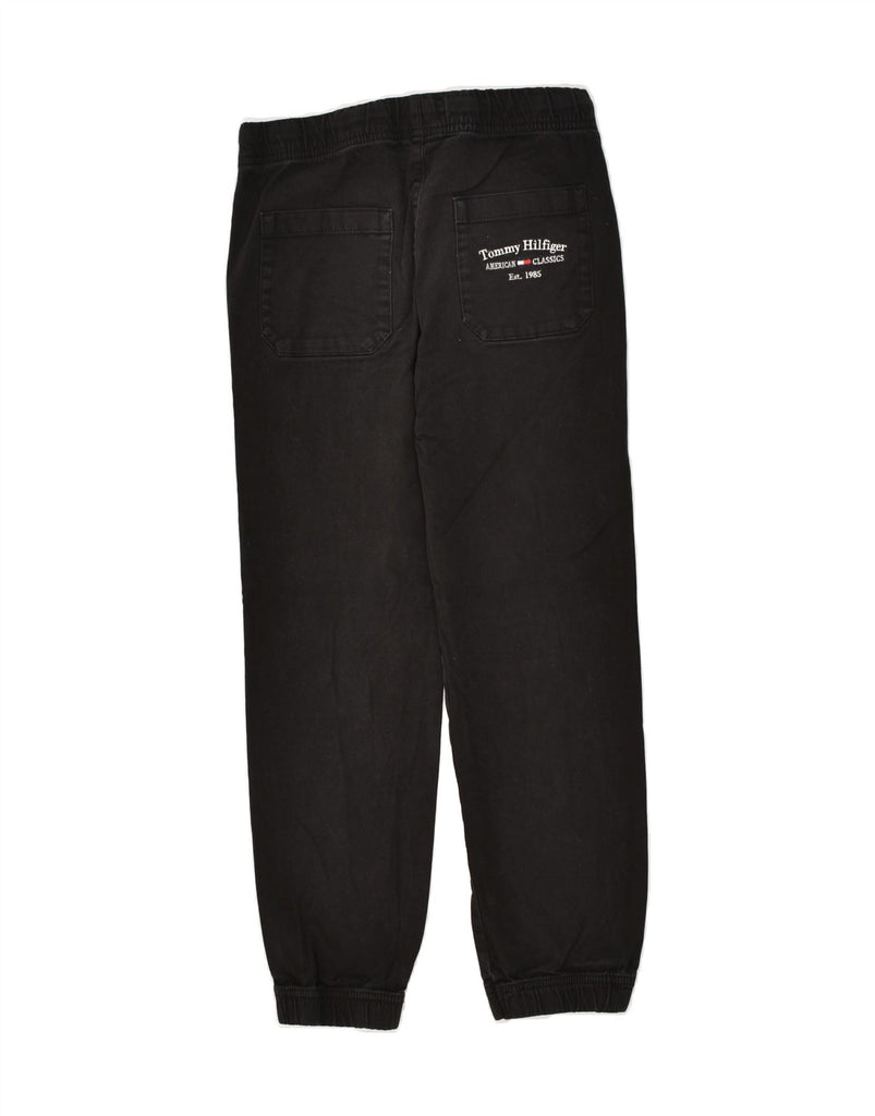 TOMMY HILFIGER Boys Joggers Trousers 11-12 Years W26 L24 Black Cotton | Vintage Tommy Hilfiger | Thrift | Second-Hand Tommy Hilfiger | Used Clothing | Messina Hembry 