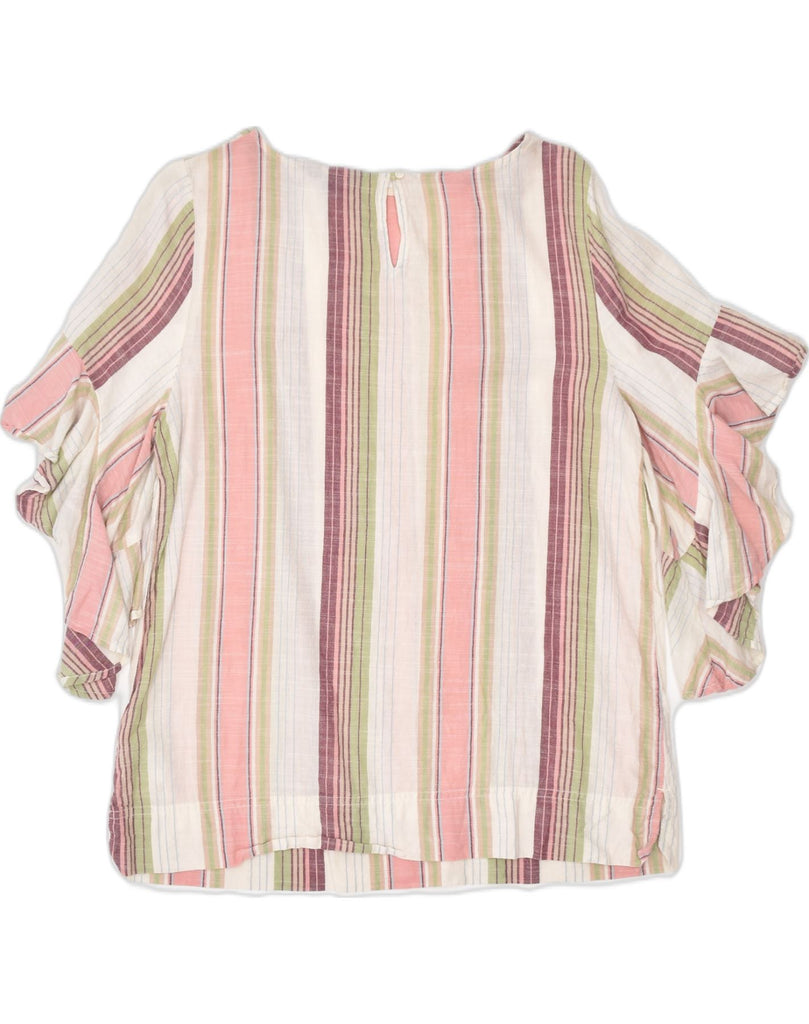 CHAPS Womens 3/4 Sleeve Blouse Top UK 14 Medium Multicoloured Striped | Vintage | Thrift | Second-Hand | Used Clothing | Messina Hembry 