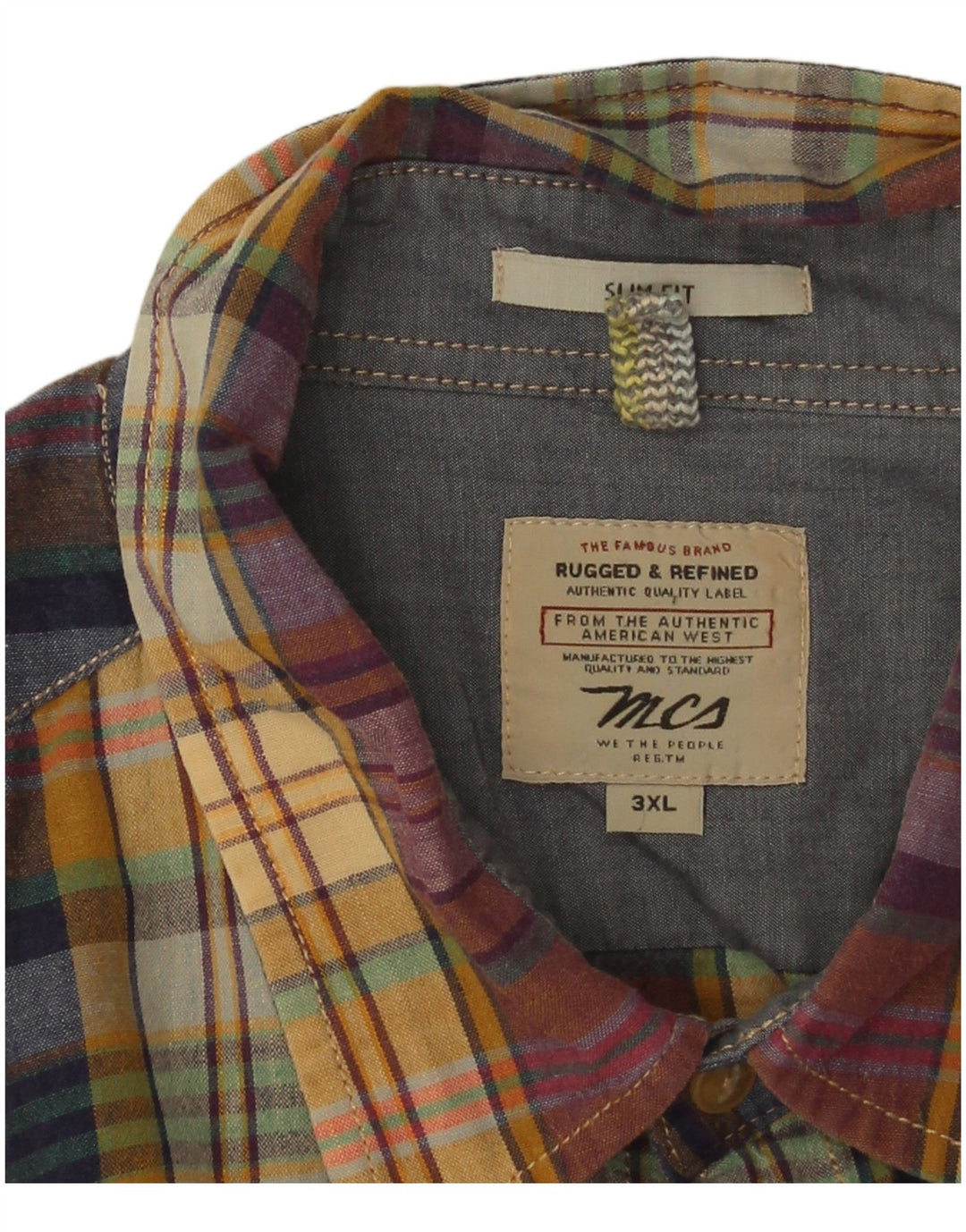 Marlboro Classics Mens Short Sleeve Slim Fit Shirt 3XL Multicoloured Check
