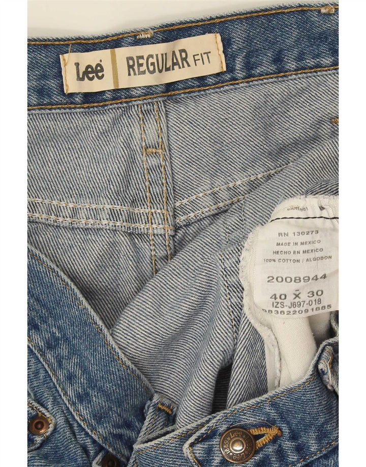 Lee Mens Regular Fit Straight Jeans W40 L30 Blue Cotton