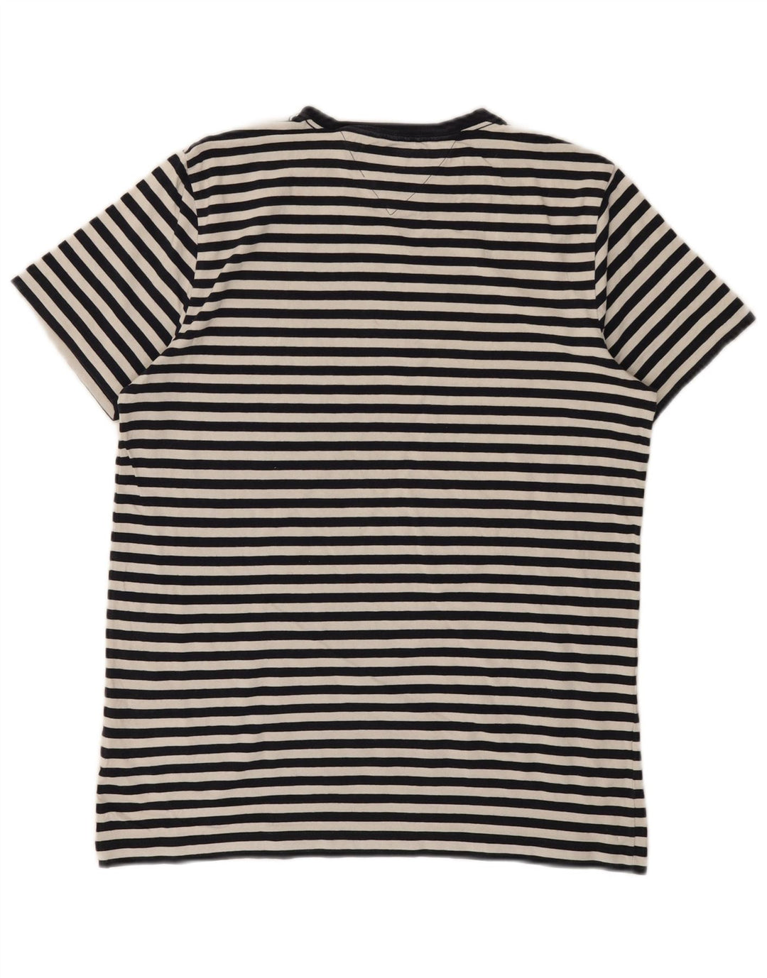 TOMMY HILFIGER Womens Slim Fit T-Shirt Top UK 14 Large Black Striped
