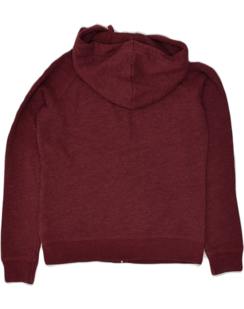 JACK WILLS Womens Zip Hoodie Sweater UK 12 Medium Burgundy Cotton | Vintage Jack Wills | Thrift | Second-Hand Jack Wills | Used Clothing | Messina Hembry 