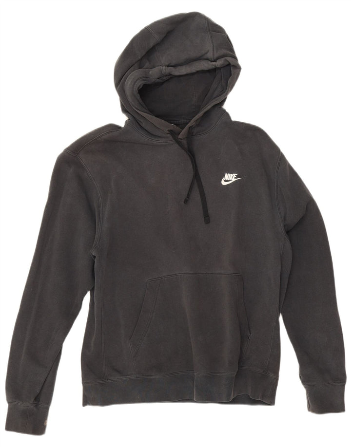 Nike Womens Oversized Hoodie Jumper UK 14 Medium Black Cotton