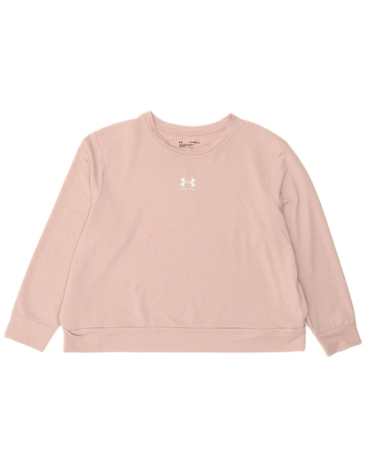 Under Armour Womens Graphic Oversized Sweatshirt Jumper UK 18 XL Pink