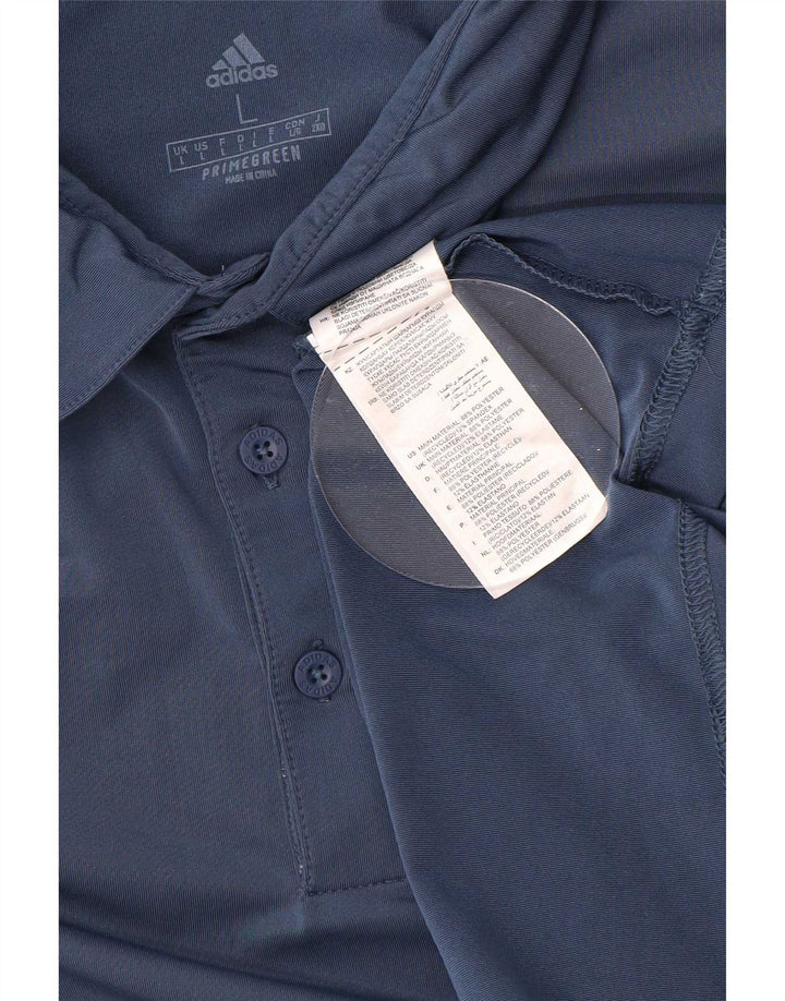 Adidas Mens Polo Shirt Large Navy Blue Polyester