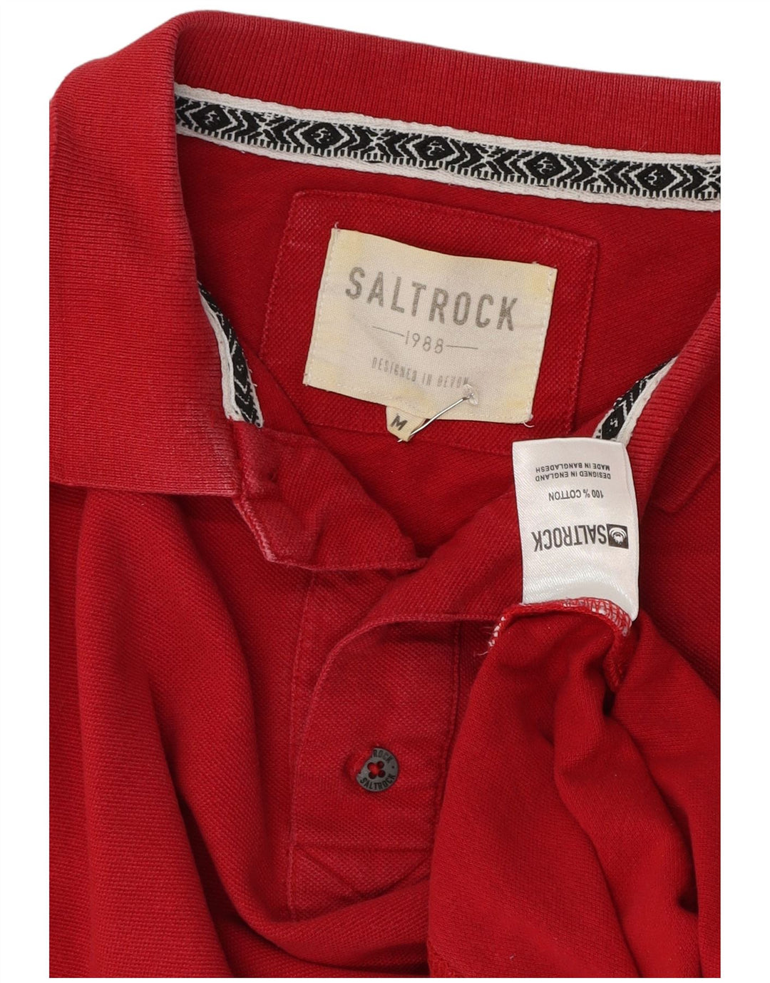 Saltrock Mens Polo Shirt Medium Red Cotton