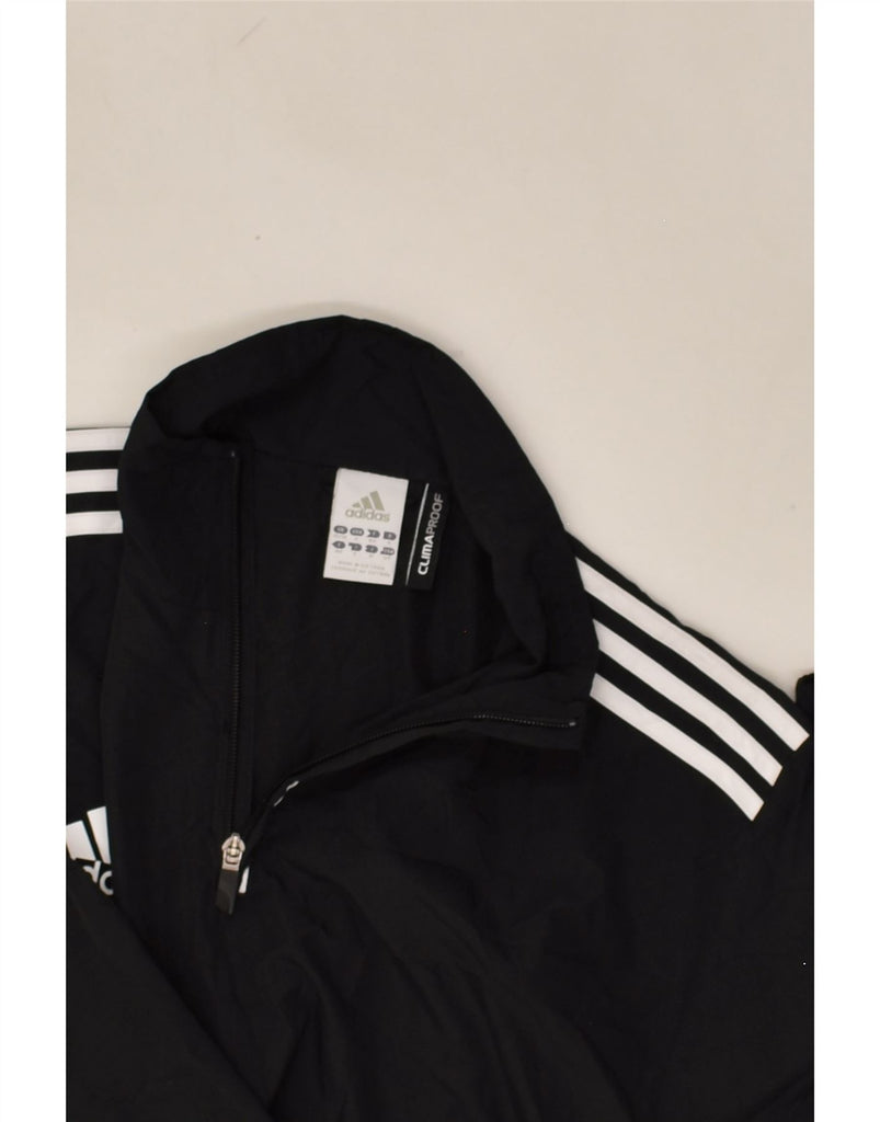 ADIDAS Mens Zip Neck Pullover Tracksuit Top UK 36/38 Small Black Polyester | Vintage Adidas | Thrift | Second-Hand Adidas | Used Clothing | Messina Hembry 