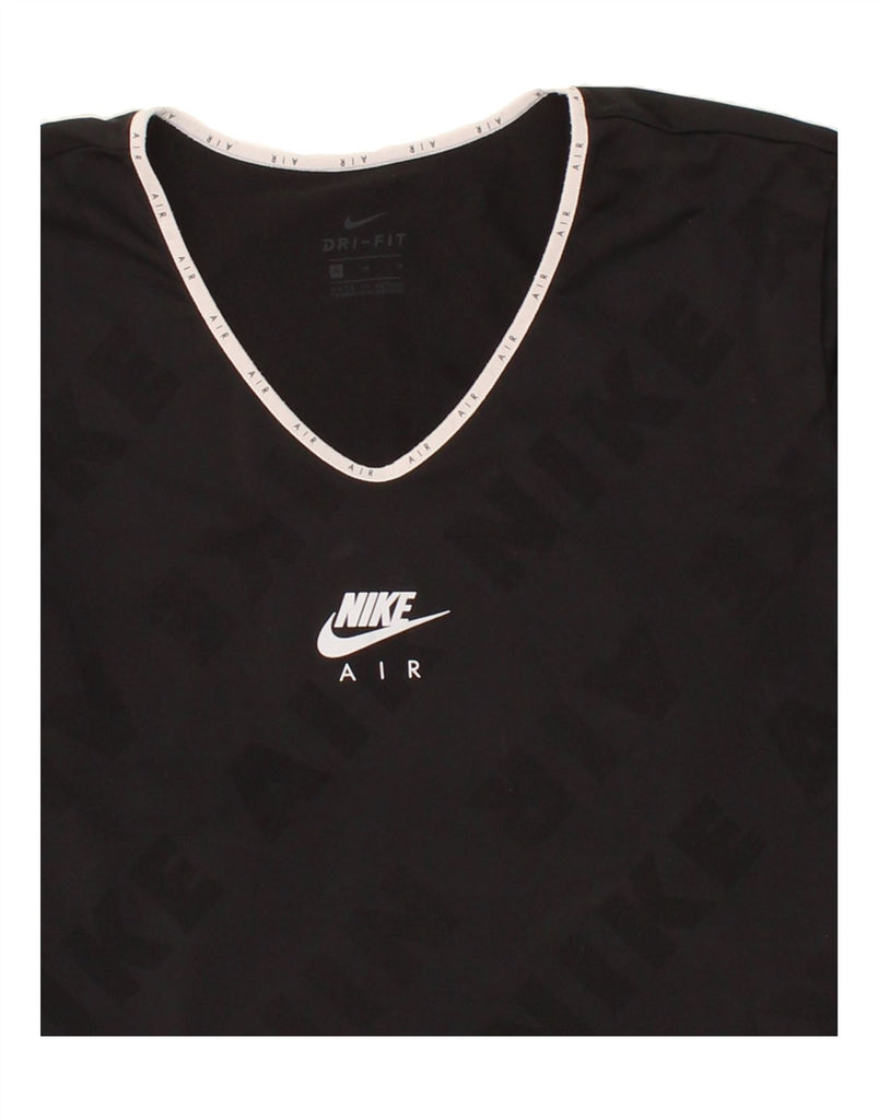 NIKE Womens Dri Fit Graphic T-Shirt Top UK 14 Medium Black Polyester Vintage Nike and Second-Hand Nike from Messina Hembry 
