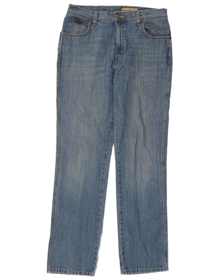 Wrangler Mens Texas Straight Jeans W34 L34 Blue Cotton